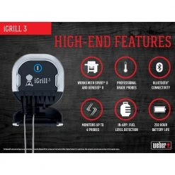 Brand new 👍 Weber Grilling Tools & Accessories iGrill Digital Leave Bluetooth Compatibility Meat Thermometer ✔️ -Grills & Outdoor Cooking Sales 08054964