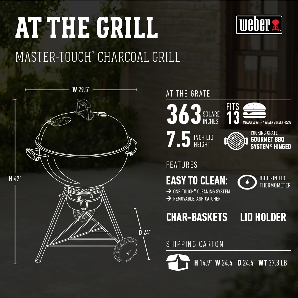 Best Sale ✨ Weber Grills Master Touch 22-in W Black Kettle Charcoal Grill ✔️ 10 Best Sale ✨ Weber Grills Master Touch 22-in W Black Kettle Charcoal Grill ✔️ - Image 10