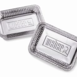 New 🤩 Weber Grilling Tools & Accessories 10-Pack 8.6-in L x 6-in W Disposable Aluminum Foil Grill Drip Pan 👏