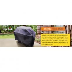 Hot Sale 🔥 Char-Broil Grilling Tools & Accessories Basic 52-in W x 40-in H Black Gas Grill Cover ⭐ -Grills & Outdoor Cooking Sales 10003476