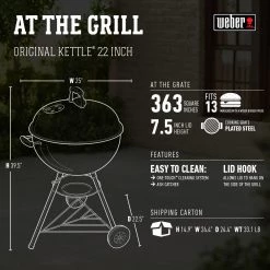 New π Weber Grills Original Kettle 22-in W Black Kettle Charcoal Grill π 24 New π Weber Grills Original Kettle 22-in W Black Kettle Charcoal Grill π -Grills & Outdoor Cooking Sales 10021348