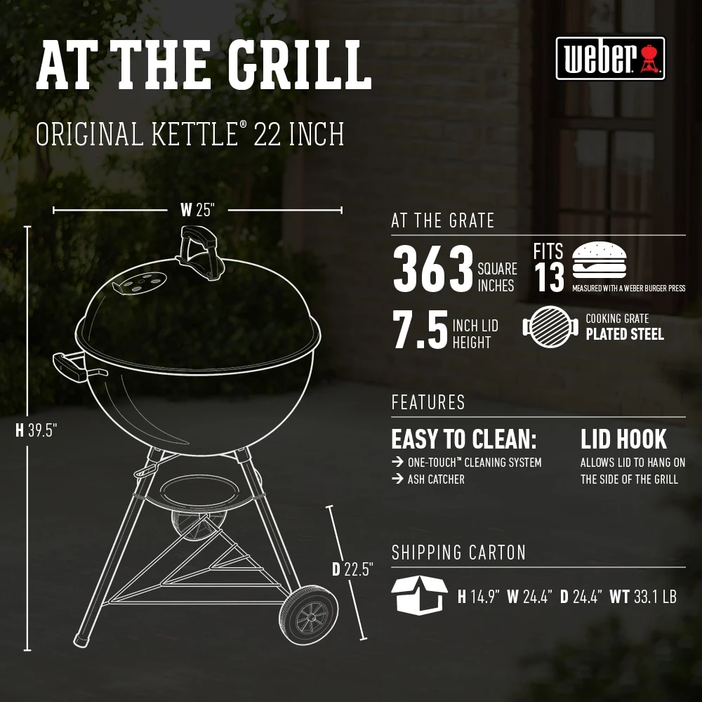 New π Weber Grills Original Kettle 22-in W Black Kettle Charcoal Grill π 12 New π Weber Grills Original Kettle 22-in W Black Kettle Charcoal Grill π - Image 12