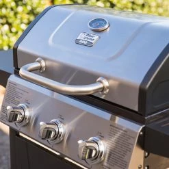Promo 🔥 Blue Rhino Grills Black and Silver/Porcelain and Stainless Steel 3-Burner Liquid Propane Gas Grill ⌛ -Grills & Outdoor Cooking Sales 10265199