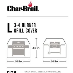 Cheap 👏 Char-Broil Grilling Tools & Accessories Basic 62-in W x 42-in H Black Gas Grill Cover ✔️ -Grills & Outdoor Cooking Sales 10367327