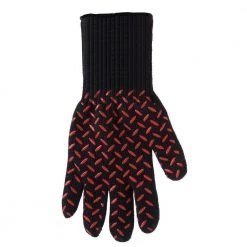 Budget ⌛ Blue Rhino Grilling Tools & Accessories Black and Red Aramid Fiber Fire-retardant Grill Gloves ✨