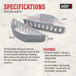 Hot Sale 🛒 Weber Grilling Fuels 2-Pack Basket ✨ -Grills & Outdoor Cooking Sales 16085814