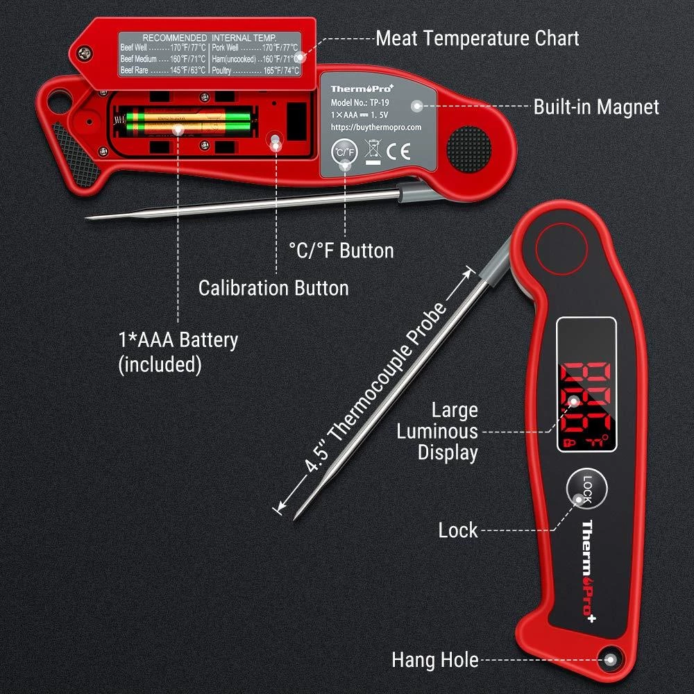 Brand new βοΈ ThermoPro Grill Thermometers Thermocouple Rectangle Grill Thermometer π 2 Brand new βοΈ ThermoPro Grill Thermometers Thermocouple Rectangle Grill Thermometer π - Image 2