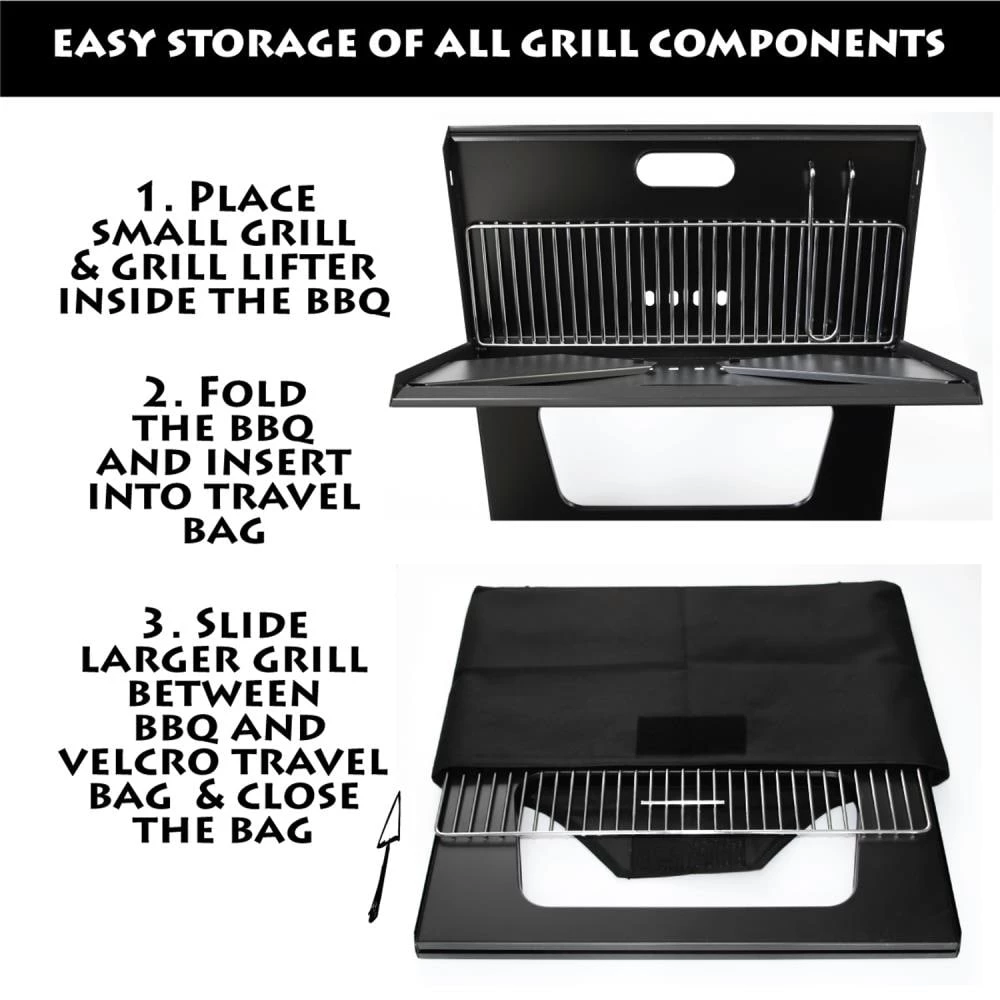 Promo β€οΈ BBQ Croc Grills Portable Easy Grill 220-Sq-in Foldable Charcoal Barbecue Black π 4 Promo β€οΈ BBQ Croc Grills Portable Easy Grill 220-Sq-in Foldable Charcoal Barbecue Black π - Image 4