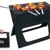 Promo ❤️ BBQ Croc Grills Portable Easy Grill 220-Sq-in Foldable Charcoal Barbecue Black 🌟