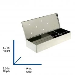 Buy ⌛ Blue Rhino Grilling Tools & Accessories 1.73-in L x 9.65-in W x 4.06-in H Smoker Box with Hinged Lid 🤩 -Grills & Outdoor Cooking Sales 42577237 scaled