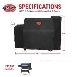 New ❤️ Char-Griller Grilling Tools & Accessories Gravity Fed Cover 64-in W x 62-in H Black Charcoal Grill Cover ✔️ -Grills & Outdoor Cooking Sales 42698868