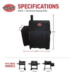 Promo ⌛ Char-Griller Grilling Tools & Accessories 65-in W x 49-in H Black Charcoal Grill Cover ✨ -Grills & Outdoor Cooking Sales 42727560
