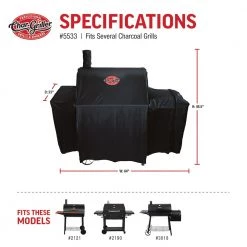 Promo ⌛ Char-Griller Grilling Tools & Accessories 65-in W x 49-in H Black Charcoal Grill Cover ✨ -Grills & Outdoor Cooking Sales 42727561