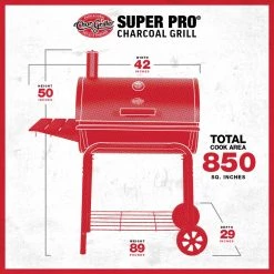 Brand new ✨ Char-Griller Grills Super Pro 30-in W Black Barrel Charcoal Grill 🔔 -Grills & Outdoor Cooking Sales 42918341