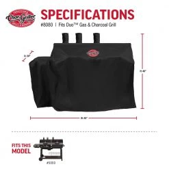 Cheap ❤️ Char-Griller Grilling Tools & Accessories Duo Grill Cover 62-in W x 50-in H Black Gas Grill Cover ❤️ -Grills & Outdoor Cooking Sales 43089665