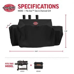 Cheap ❤️ Char-Griller Grilling Tools & Accessories Duo Grill Cover 62-in W x 50-in H Black Gas Grill Cover ❤️ -Grills & Outdoor Cooking Sales 43090484