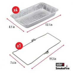 Hot Sale 🔔 Weber Grilling Tools & Accessories SmokeFire 1.28-in x 7.62-in W Disposable Aluminum Grill Drip Pan 🧨 -Grills & Outdoor Cooking Sales 43202568