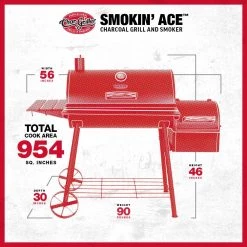 Hot Sale 💯 King-Griller Grills Smokin' Ace 30-in W Black Barrel Charcoal Grill 🧨 -Grills & Outdoor Cooking Sales 43244846