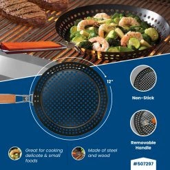 Deals ⌛ Blue Rhino Grilling Tools & Accessories Steel Non-Stick Grill Pan 🛒 -Grills & Outdoor Cooking Sales 43538522