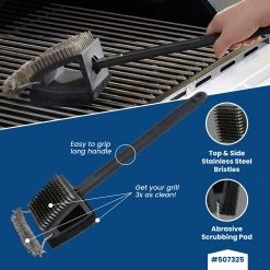 Hot Sale ✨ Mr. Bar-B-Q Grill Brushes & Cleaning Blocks Plastic 18-in Grill Brush and Scouring Pad ❤️ -Grills & Outdoor Cooking Sales 43538523 scaled