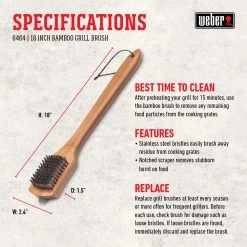 Buy 🧨 Weber Grilling Tools & Accessories 18 in. Bamboo 18-in Grill Brush 🎉 -Grills & Outdoor Cooking Sales 44494136