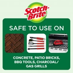 Brand new 👍 Scotch-Brite Grilling Tools & Accessories Heavy Duty Grill Scrubber Polyester Plastic 3.8-in Grill Brush 🎁 -Grills & Outdoor Cooking Sales 44548483 scaled