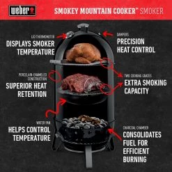 Best Sale 🔔 Weber Smokers Smokey Mountain Cooker Smoker 14" 👏 -Grills & Outdoor Cooking Sales 44643365